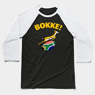 Bokke! Springbok Rugby South African Flag Baseball T-Shirt